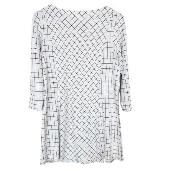 J. Jill Ponte White Grid Print 3/4 Sleeve Tunic Sz MP - Picture 5 of 5